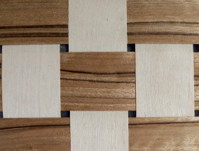 woven birch and walnut veneer