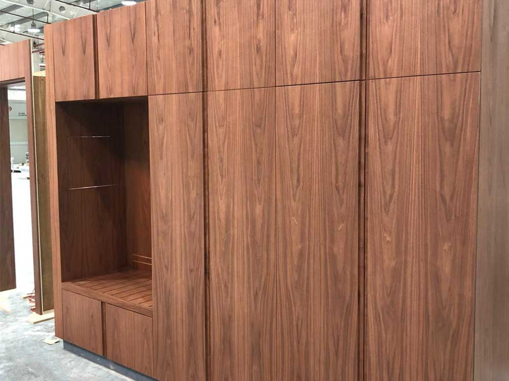 flat cut walnut veneer wardrobe