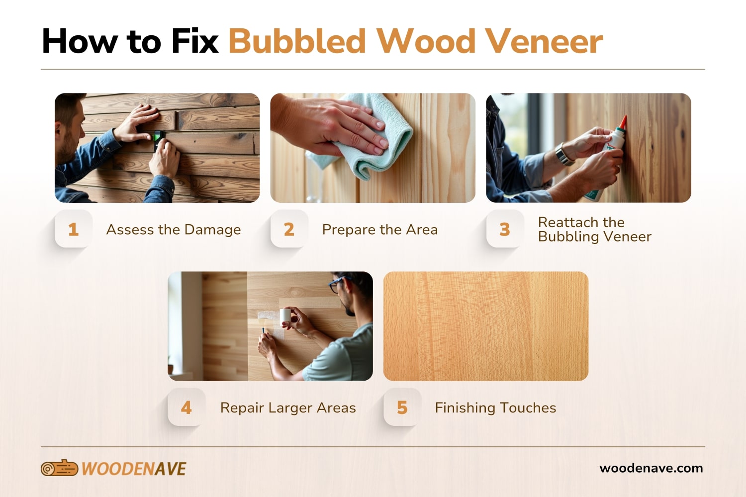 how to fix a bubbled wood veneer