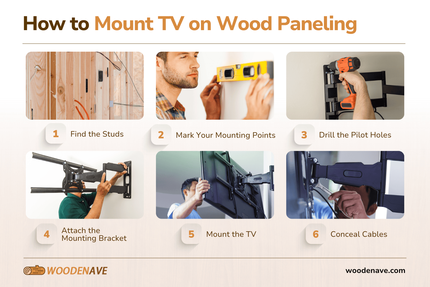 how to mount tv on wood paneling