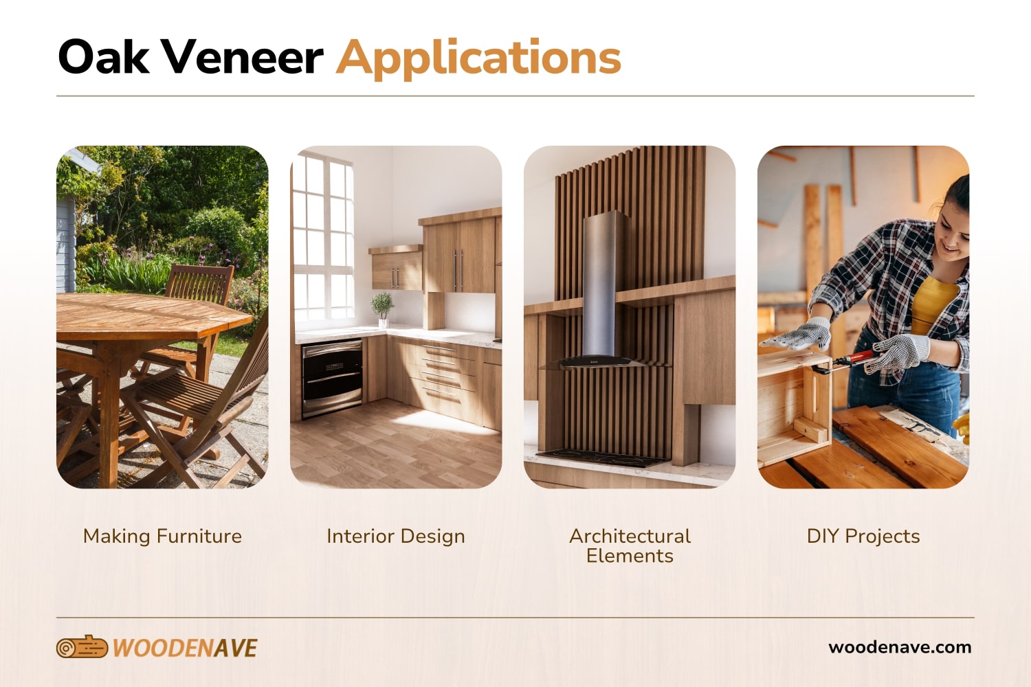 oak veneer applications