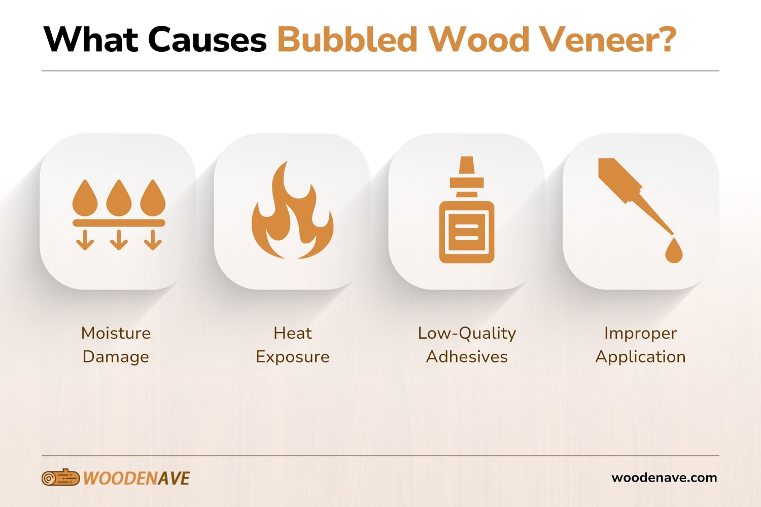 what causes bubbled wood veneer