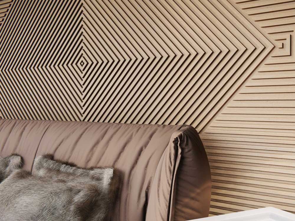 wood veneer wrapped slat wall panel